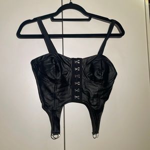Leather cami top